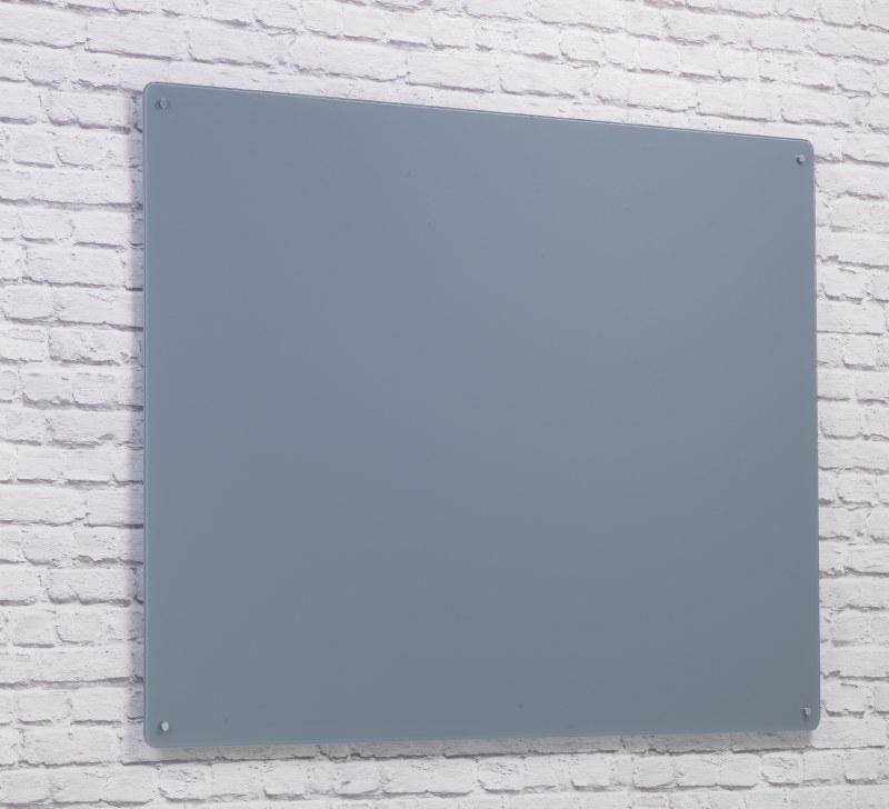 Wall Mounted Glass Board 900 x 600mm Grey Boards Direct